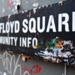 The former bus shelter at Chicago Avenue/38th Street in George Floyd Square: City of Minneapolis Asset #000493