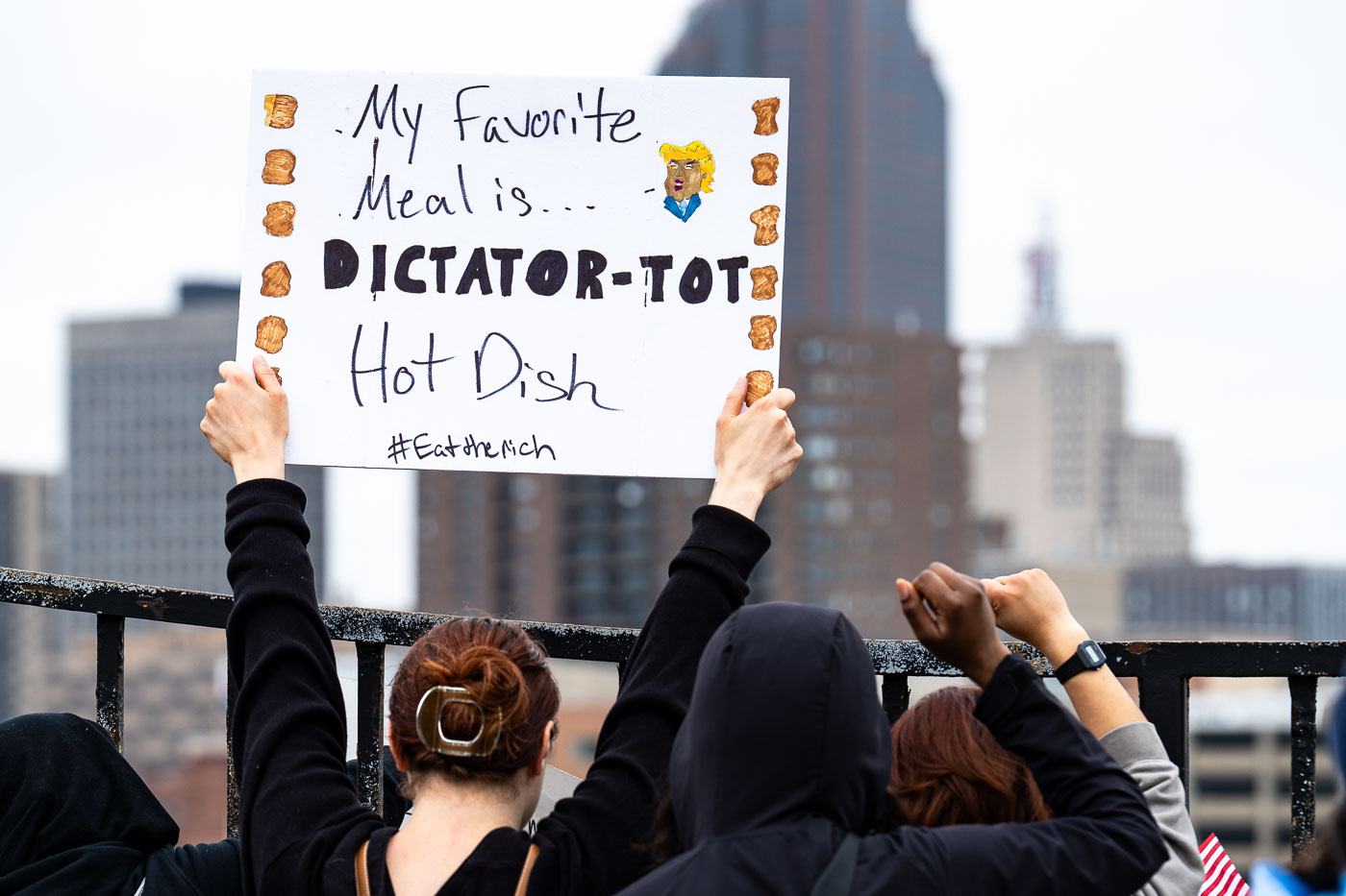 Hot Dish No Kings Protest Sign in Minnesota