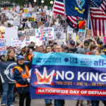 Indivisible Twin Cities No Kings banner during a march in June.Despite warnings from the law enforcement not to attend today’s No Kings rally after this mornings shootings of Minnesota lawmakers with the killer on the lose, the No Kings Rally is happening at the Minnesota State Capitol in St. Paul.
