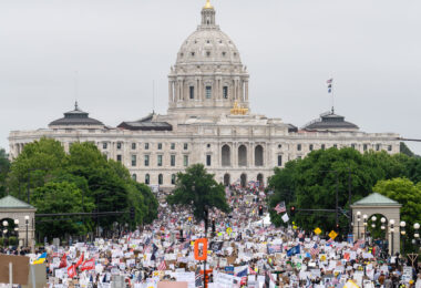 Despite warnings from the law enforcement not to attend today’s No Kings rally after this mornings shootings of Minnesota lawmakers with the killer on the lose, the No Kings Rally is happening at the Minnesota State Capitol in St. Paul.