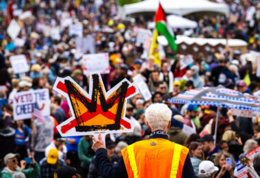 Man holding up a No Kings sign in St. Paul, Minnesota in June 2025.

Despite warnings from the law enforcement not to attend today’s No Kings rally after this mornings shootings of Minnesota lawmakers with the killer on the lose, the No Kings Rally is happening at the Minnesota State Capitol in St. Paul.