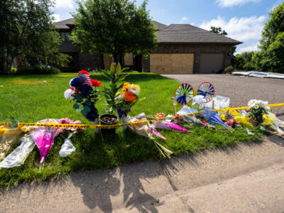 Memorial Outside Brooklyn Park Home After Assassination