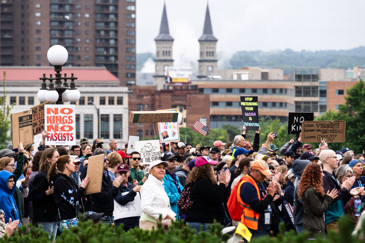 Despite warnings from the law enforcement not to attend today’s No Kings rally after this mornings shootings of Minnesota lawmakers with the killer on the lose, the No Kings Rally is happening at the Minnesota State Capitol in St. Paul.