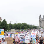 Despite warnings from the law enforcement not to attend today’s No Kings rally after this mornings shootings of Minnesota lawmakers with the killer on the lose, the No Kings Rally is happening at the Minnesota State Capitol in St. Paul.Protesters march to the State Capitol.