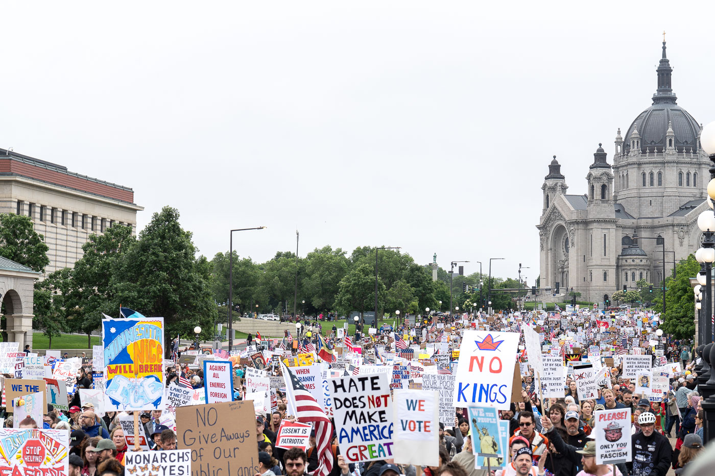 No Kings protest signs in Minnesota