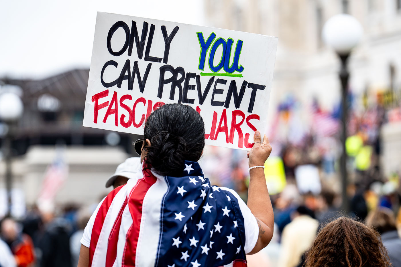 Only You Can Prevent Fascist Liars No Kings Protest Sign