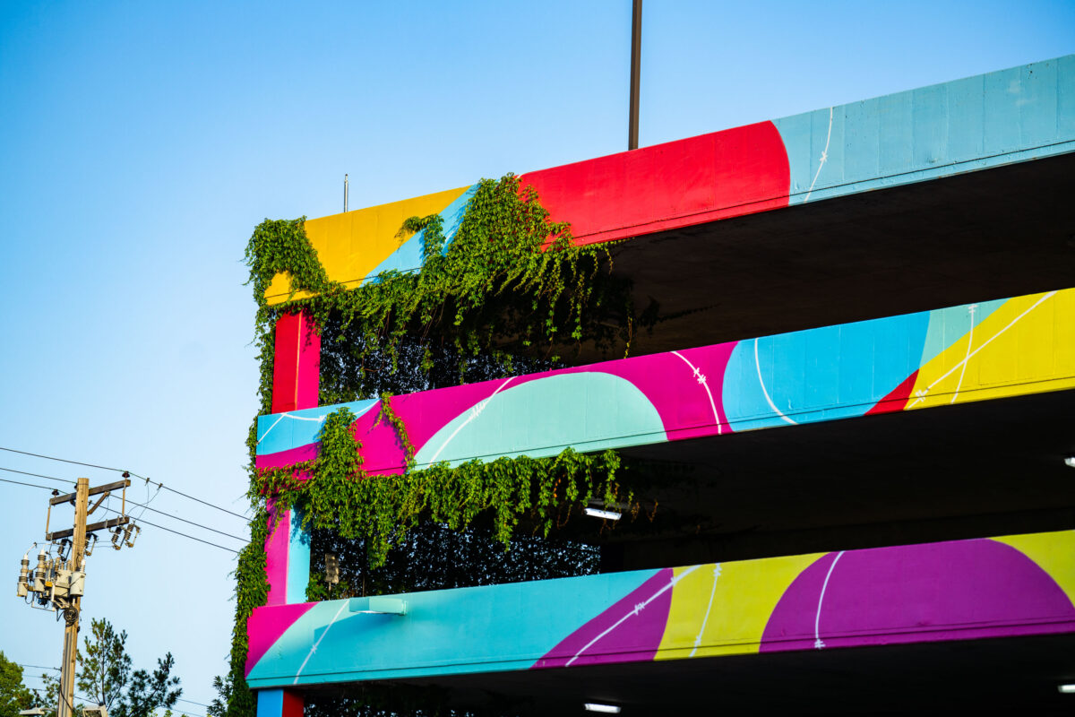 Mural painted on uptown parking ramp