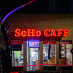SoHo Cafe on Hennepin Avenue in Minneapolis during major road construction.