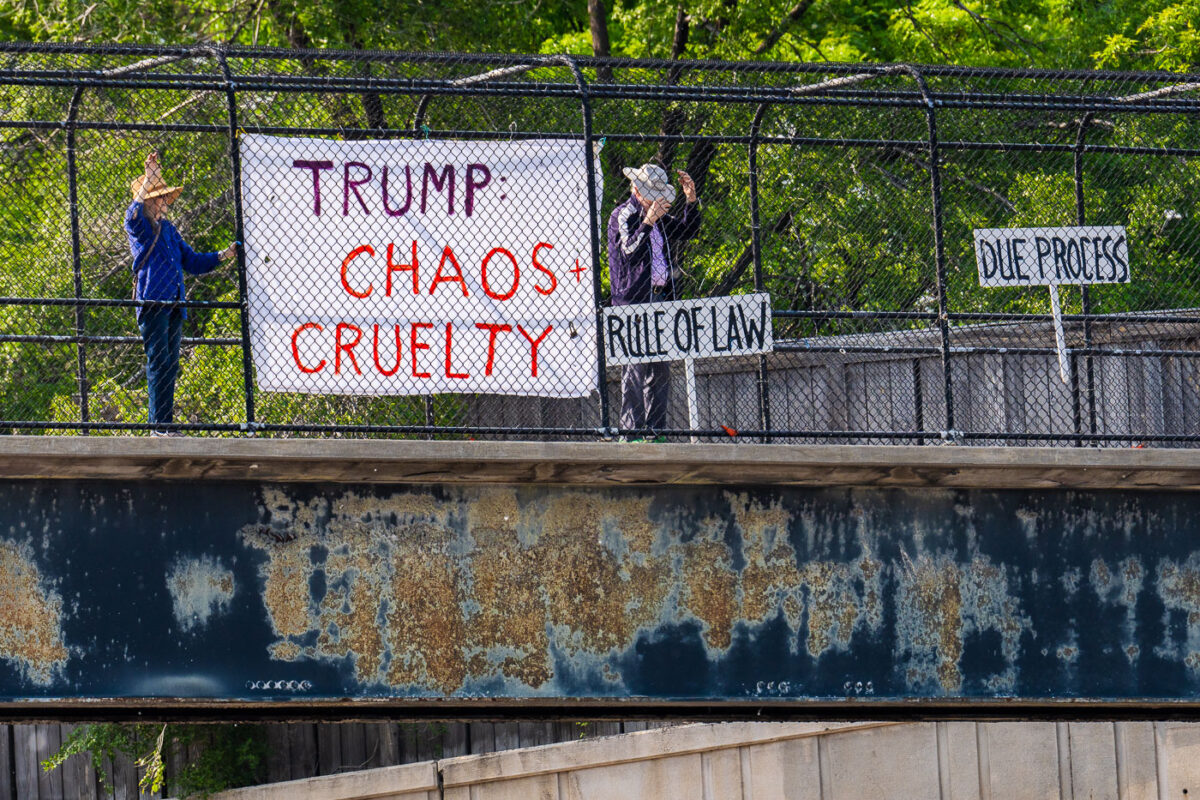 Trump Chaos and Cruelty Protest Banners