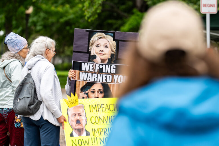 We F*ING Warned You Protest Sign 3 Protester holding up a sign reading "We Fing warned you"
Despite warnings from the law enforcement not to attend today’s No Kings rally after this mornings shootings of Minnesota lawmakers with the killer on the lose, the No Kings Rally is happening at the Minnesota State Capitol in St. Paul.