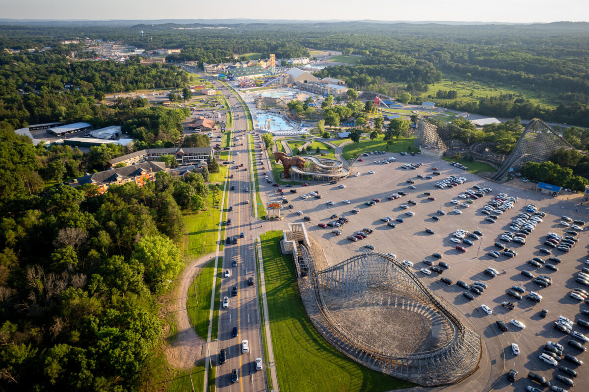 Aerial view of Mt Olympus waterpark an