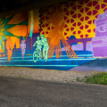 Bike mural on the Midtown Greenway by Cadex Herrera in Minneapolis