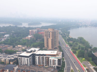Canadian Wildfire Smoke over Lake Street, Minneapolis