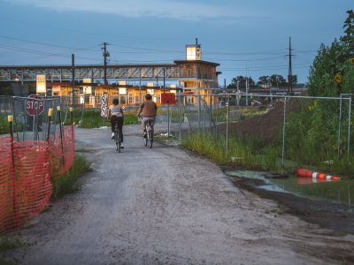 Evening Bike Ride Past Bryn Mawr Station Construction