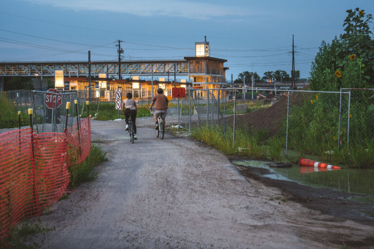 Cedar Lake Trail and Bryn Mawr Station 4 Bikers on Cedar Lake Trail near Bryn Mawr Station
