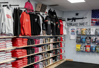 Shirts inside the "Trump Store" in Wisconsin Dells.