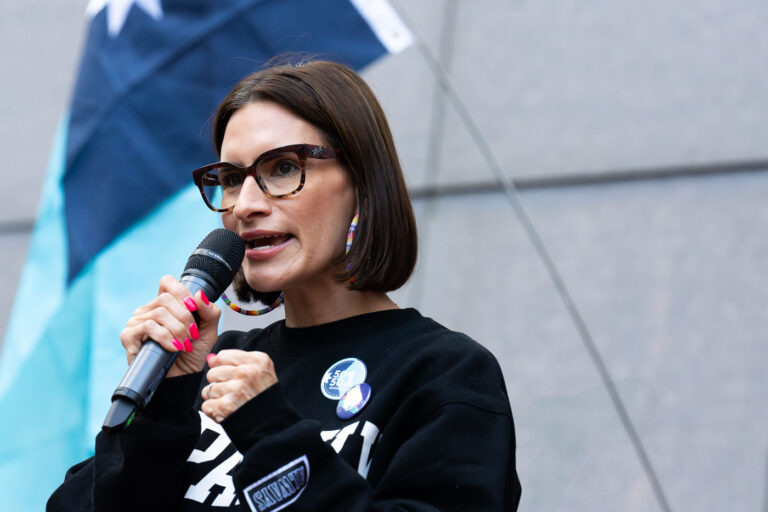 Lieutenant Governor and US Senate candidate Peggy Flanagan 4 Protesters in Downtown Minneapolis as part of nationwide “Good trouble lives on” protests.Organizers say “Good Trouble Lives On is a national day of action to respond to the attacks on our civil and human rights by the Trump administration. Together, we’ll remind them that in America, the power lies with the people.”After gathering at the Hennepin County Government Center listening to speakers such as Toussaint Morrison, Nekima Levy Armstrong, and Lieutenant Governor Peggy Flanagan they marched through Downtown Minneapolis.