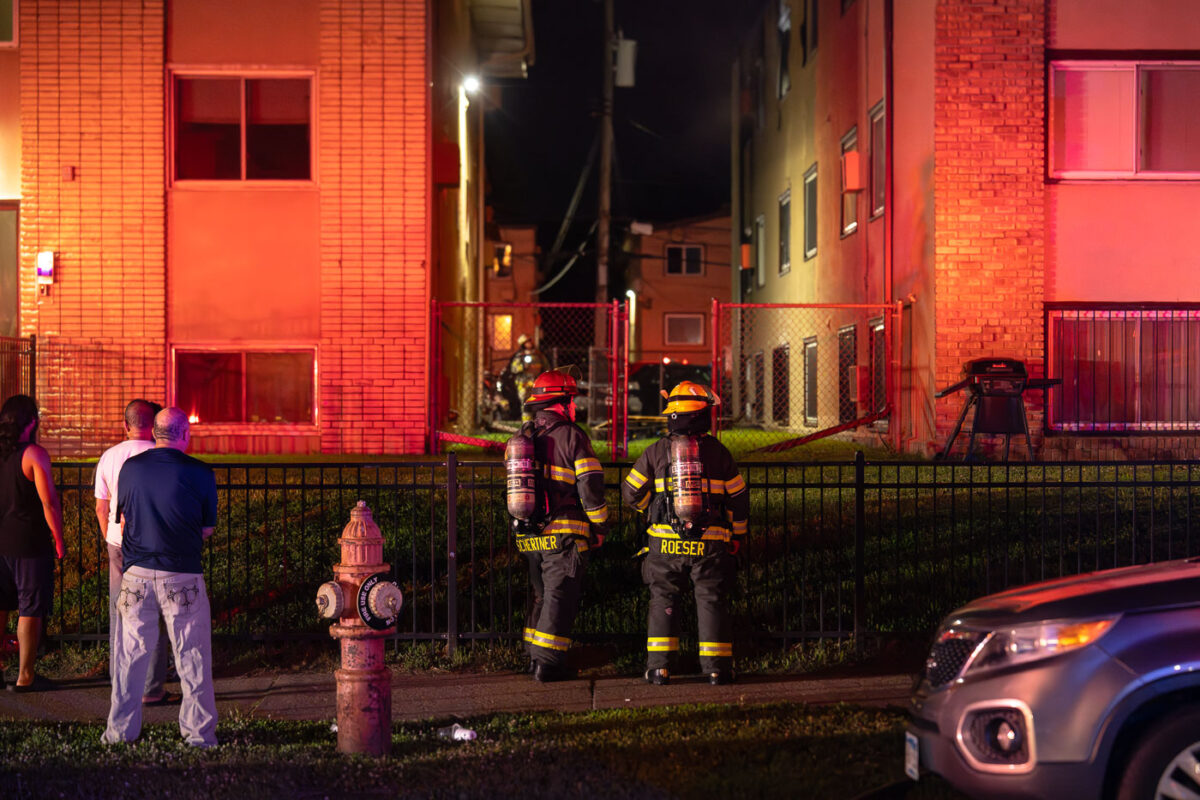 Minneapolis Fire fights a fire in South Minneapolis
