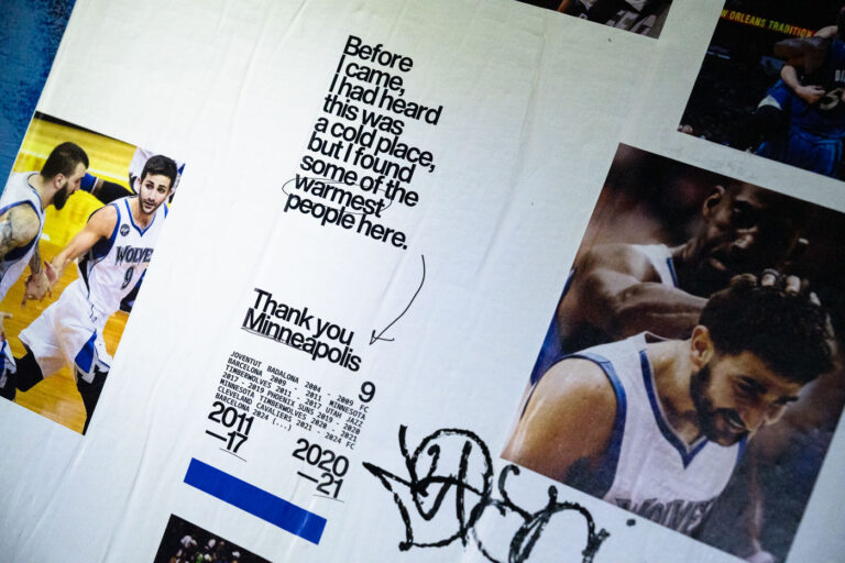 Thank You Minneapolis Ricky Rubio 3 Ricky Rubio wheat pasting seen on Hennepin Avenue in July 2025. "Before I came, I had heard this was a cold place, but I found some of the warmest people here."