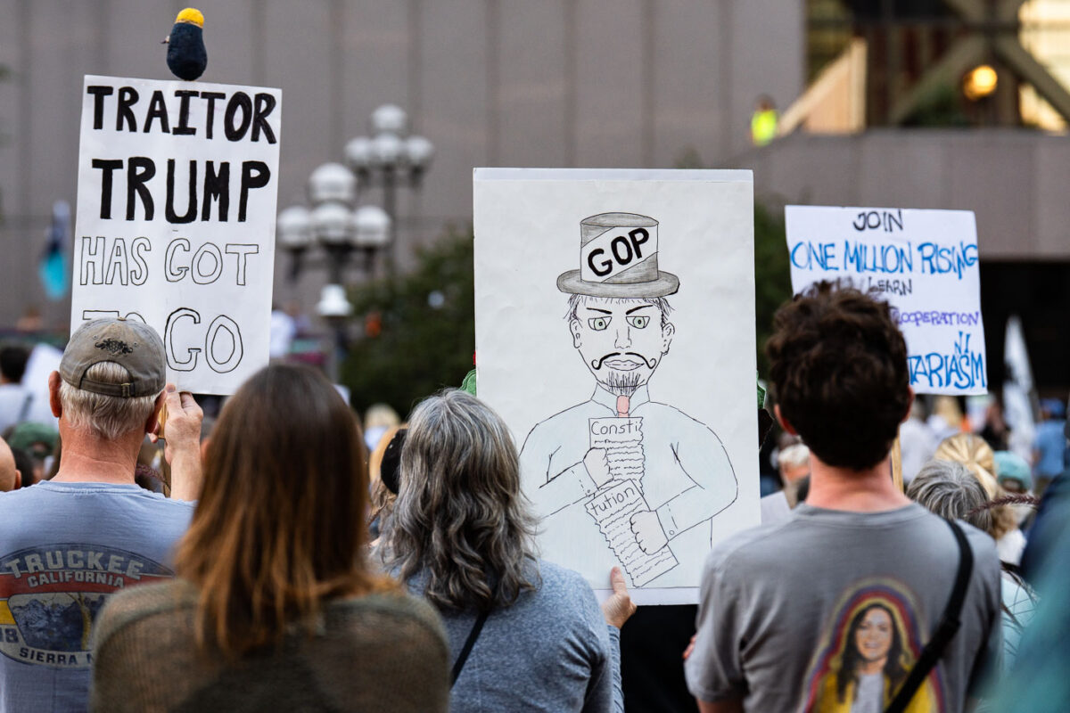 Traitor Trump Has Got To Go protest sign