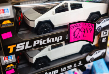 A TSL Cybertruck on sale for $29.99 in Wisconsin Dells.