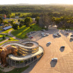 The big wooden horse at Mt. Olympus Water and Theme Park in Wisconsin Dells, Wisconsin.