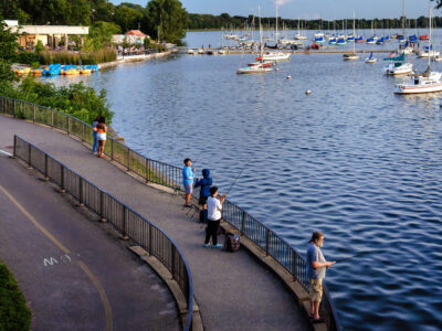 Fishing and Sailboats on Bde Maka Ska, Minneapolis