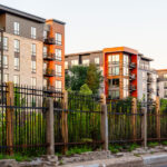 Inspire apartments as seen from across the Midtown Greenway on W 29th Street in Uptown Minneapolis.