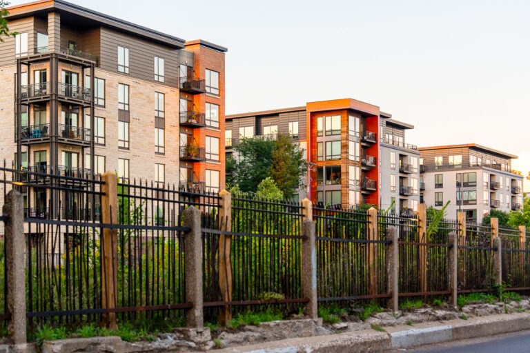 Inspire Apartments seen across the Midtown Greenway 1 Inspire apartments as seen from across the Midtown Greenway on W 29th Street in Uptown Minneapolis.