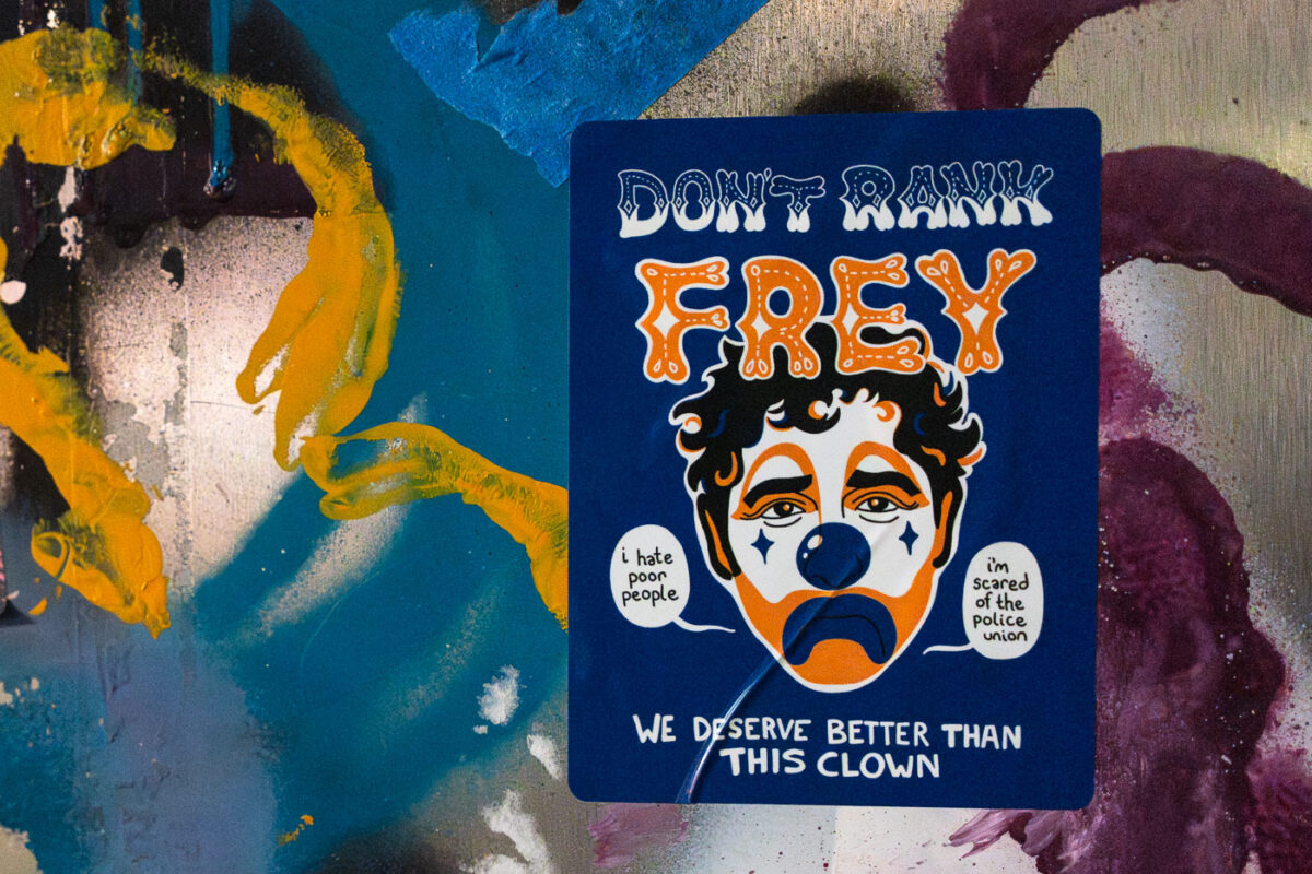 Jacob Frey Clown Sticker Minneapolis