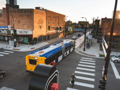 Metro Transit B Line Bus at Hennepin & Lagoon, Uptown Minneapolis