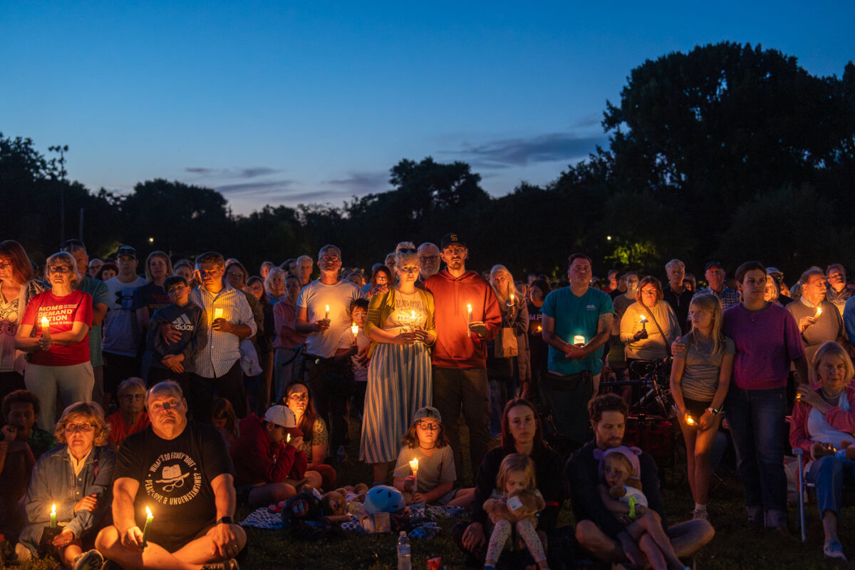 The Minneapolis community gathered at Lynnhurst Park last night for a vigil following the mass shooting at Annunciation School and Church earlier in the morning. 2 children were killed and 17 others injured. The crowd heard from speakers ranging from the Minnesota Attorney General, Minneapolis Mayor and City Council Members, and Congresswomen.
