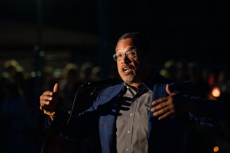 MN Attorney General Keith Ellison at Vigil 2 The Minneapolis community gathered at Lynnhurst Park last night for a vigil following the mass shooting at Annunciation School and Church earlier in the morning. 2 children were killed and 17 others injured. The crowd heard from speakers ranging from the Minnesota Attorney General, Minneapolis Mayor and City Council Members, and Congresswomen.