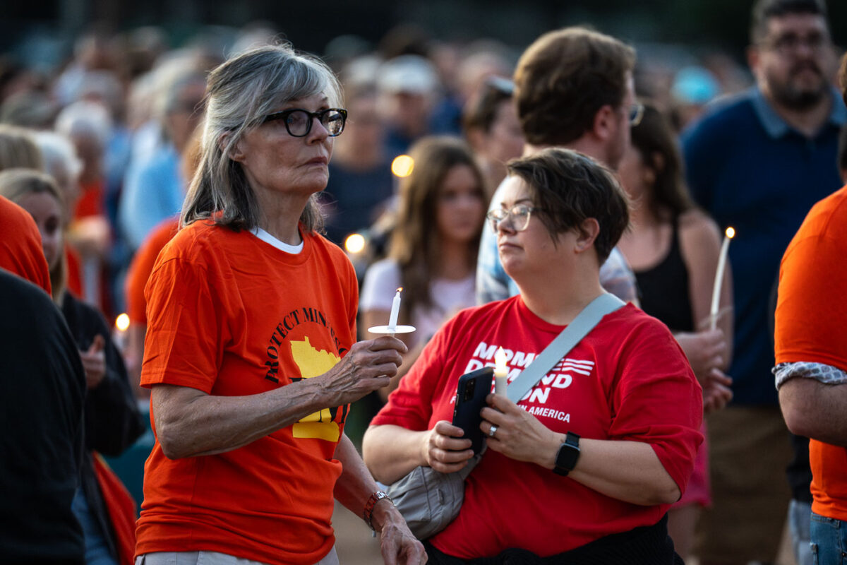 The Minneapolis community gathered at Lynnhurst Park last night for a vigil following the mass shooting at Annunciation School and Church earlier in the morning. 2 children were killed and 17 others injured. The crowd heard from speakers ranging from the Minnesota Attorney General, Minneapolis Mayor and City Council Members, and Congresswomen.