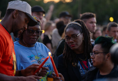 The Minneapolis community gathered at Lynnhurst Park last night for a vigil following the mass shooting at Annunciation School and Church earlier in the morning. 2 children were killed and 17 others injured. The crowd heard from speakers ranging from the Minnesota Attorney General, Minneapolis Mayor and City Council Members, and Congresswomen.