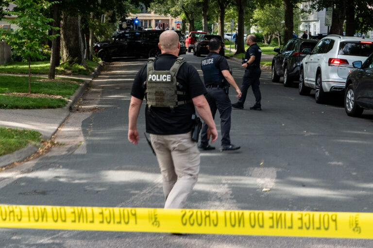 Police at Annunciation School Shooting in Minneapolis 2 Police at Annunciation Catholic School and Church in Minneapolis on August 27, 2025 following a mass shooting that killed 2 children and injured 17 others, 14 of them children.