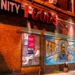The George Floyd mural on 38th Street in South Minneapolis. The mural is inside George Floyd Square, which has been a place of protest since the May 2020 murder of George Floyd.