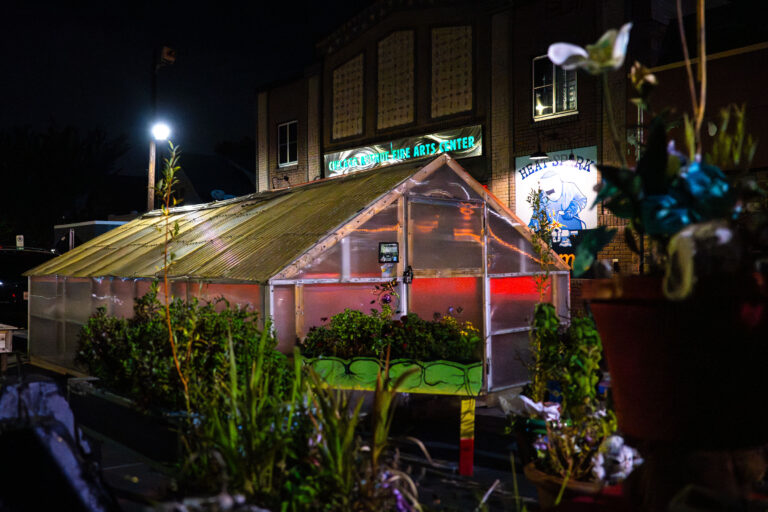 Greenhouse at George Floyd Square 1 Greenhouse at George Floyd Square at night