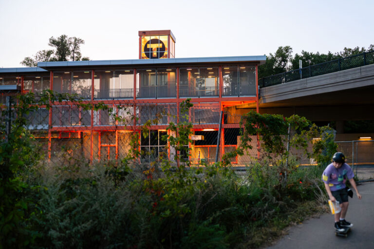 Midtown Greenway at Lake Street Station 2 Construction on the Lake Street Station of the new light rail line in Minneapolis. The Green Line is being extended to Eden Prairie.