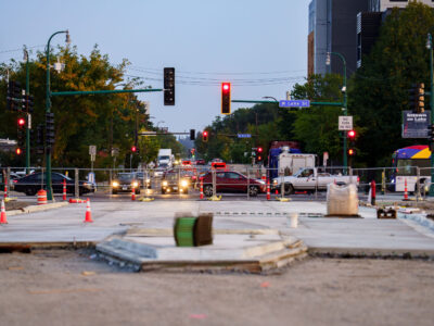 Nicollet Avenue at Lake Street Road Construction, Minneapolis