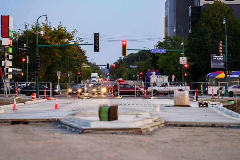 Nicollet Avenue getting closer to opening 3 The long awaited connection to Lake Street on Nicollet Avenue is getting closer to being finished. For many years Nicollet Avenue was split apart by a K-Mart store. The store was closed and eventually burned while it sat vacant.