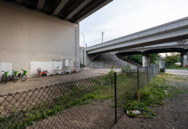 Some sad Spin and Lime bikes/scooters trapped behind the new fencing that was put up yesterday to close the path between Lake Street and the Greenway. The path was closed hours after a mass shooting that claimed 5 victims. The path has been a popular place for open drug use all summer.