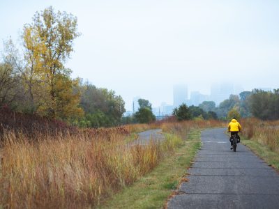 Autumn morning on the Cedar Lake Trail in Minneapolis