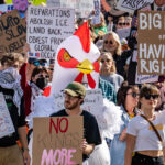 Thousands protest in Downtown Minneapolis on Saturday October 18, 2025 as part of nationwide “No Kings!” protest.