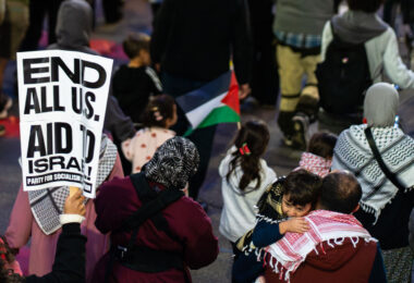 On the 2nd anniversary of the October 7th attacks in Israel, organizers of a march through Downtown Minneapolis say “Two years on, end the genocide!”.