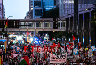 On the 2nd anniversary of the October 7th attacks in Israel, organizers of a march through Downtown Minneapolis say “Two years on, end the genocide!”.