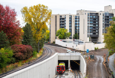First light rail vehicle through the Kenilworth tunnel.

This morning Metro Transit towed a light rail vehicle through the line for the first time doing basic clearance testing. Construction on the green line extension began in 2018 and is set to open to passengers in 2027.