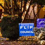 City Council yard signs seen in Minneapolis. "Flip the Council" and Lydia Millard Ward 10.