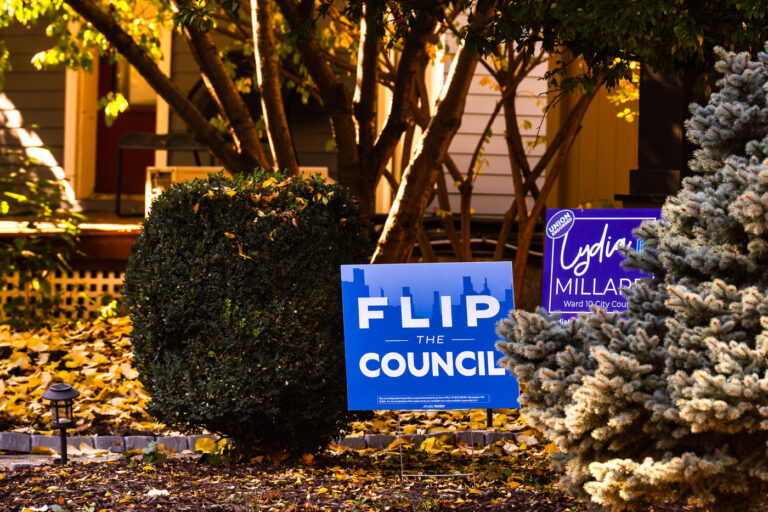 Flip The Council Lydia Millard Yard Signs 1 City Council yard signs seen in Minneapolis. "Flip the Council" and Lydia Millard Ward 10.