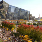Organizers put the estimate attendance at 100,000.

Thousands protest in Downtown Minneapolis on Saturday October 18, 2025 as part of nationwide “No Kings!” protest.